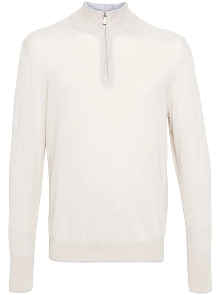  Eleventy Half-zip Wool Jumper - Neutrals 