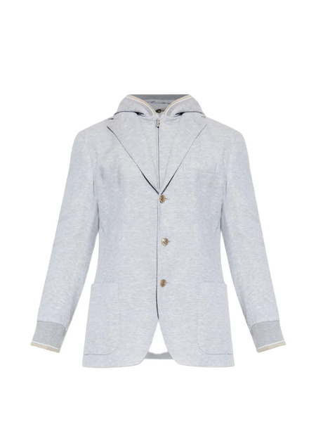  Eleventy Hooded Buttoned Jacket - Grey 