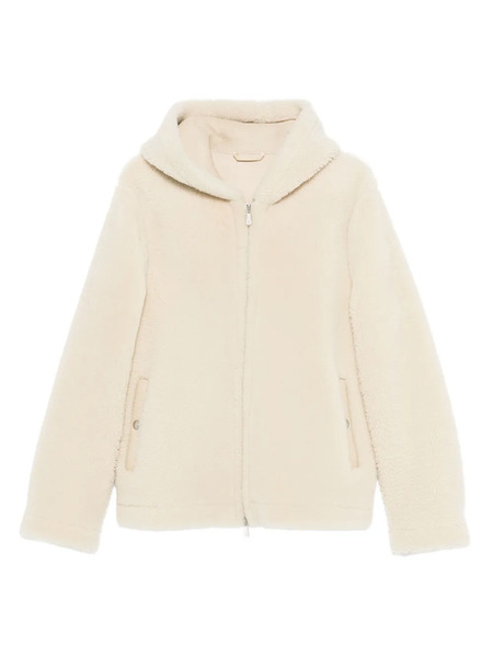  Eleventy Hooded Shearling Jacket - Neutrals 