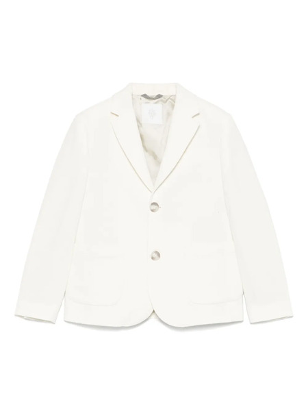  Eleventy Kids Herringbone Blazer - White 