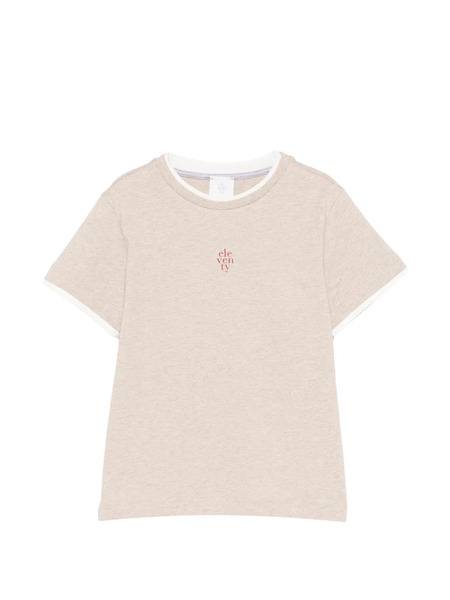  Eleventy Kids Layered T-shirt - Neutrals 