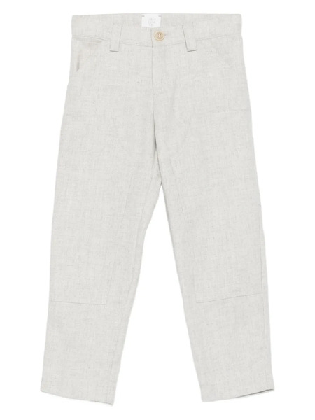  Eleventy Kids Linen Trousers - Grey 