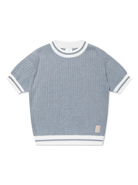  Eleventy Kids Logo-appliqué Jumper - Blue 