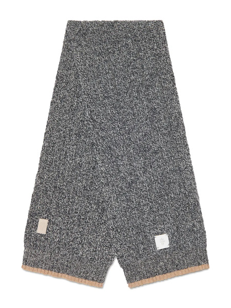 Eleventy Kids Logo-appliqué Wool Scarf - Blue 