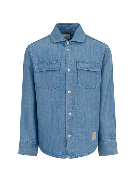  Eleventy Kids Pocket Shirt - Blue 