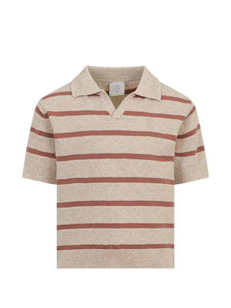  Eleventy Kids Striped Polo Shirt - Neutrals 