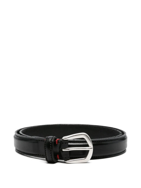  Eleventy Leather Stitch-detail Belt - Black 