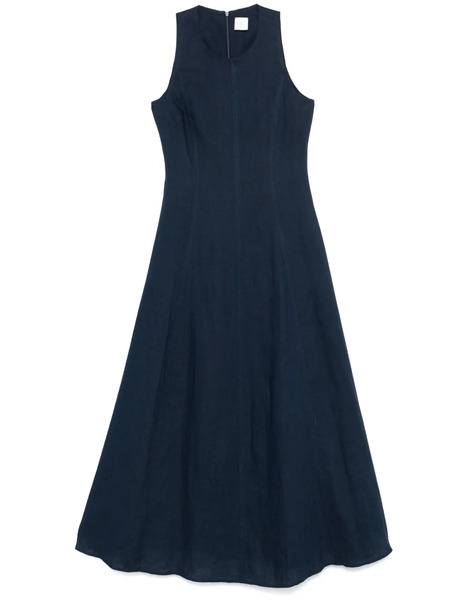 Eleventy Linen Midi Dress - Blue 