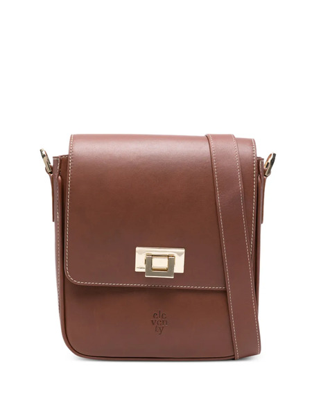  Eleventy Logo-debossed Leather Cross Body Bag - Brown 