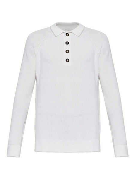  Eleventy Long-sleeve Polo Shirt - White 