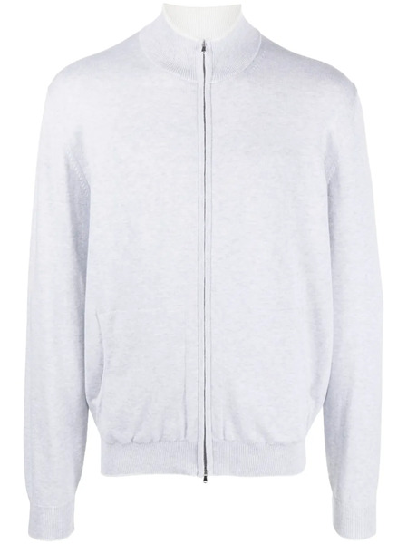  Eleventy Mélange-effect Slogan-print Cardigan - Grey 