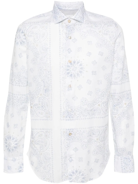  Eleventy Paisley-print Shirt - White 