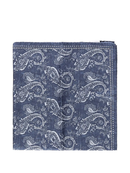  Eleventy Paisley-print Silk Scarf - Blue 
