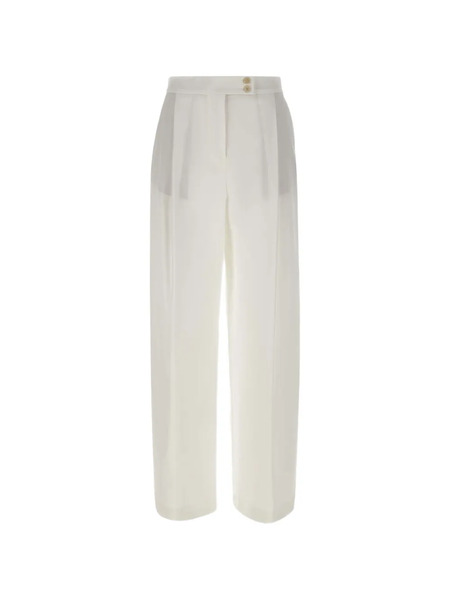  Eleventy Palazzo Pleated Trousers - White 