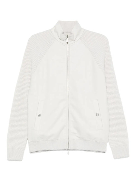  Eleventy Panelled Bomber Jacket - White 
