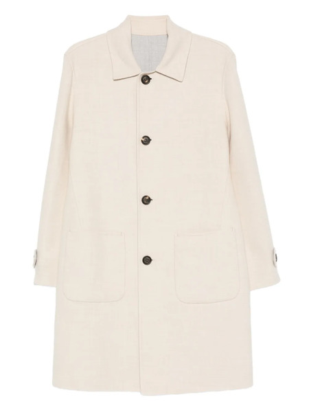  Eleventy Patch-pocket Single-breasted Coat - Neutrals 