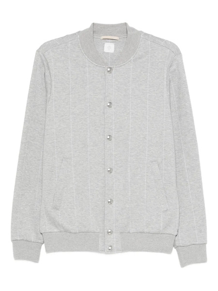  Eleventy Pinstripe Bomber Jacket - Grey 