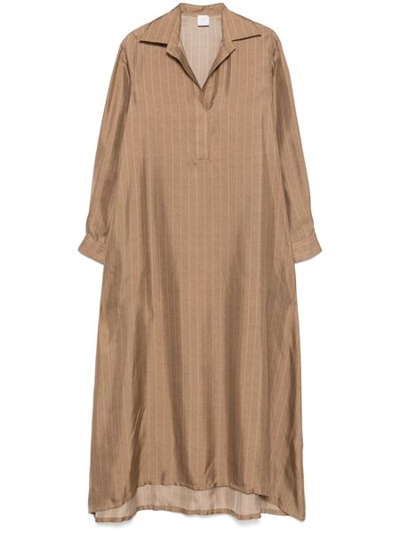  Eleventy Pinstriped Maxi Dress - Brown 