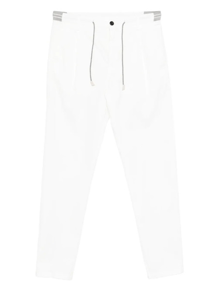  Eleventy Pleated Drawstring-waist Trousers - White 
