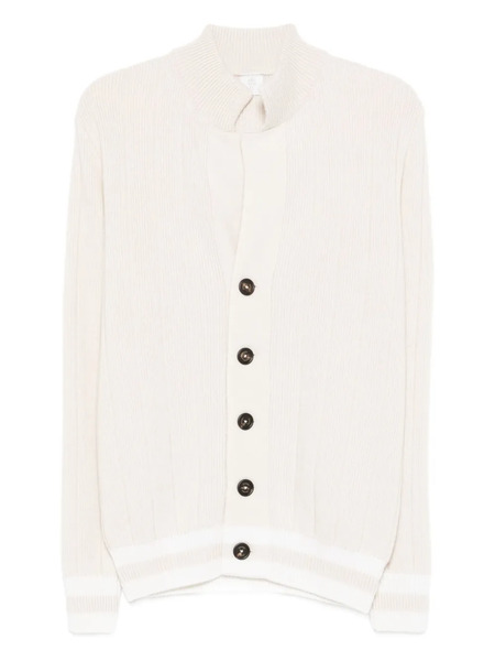  Eleventy Ribbed Cashmere Cardigan - Neutrals 