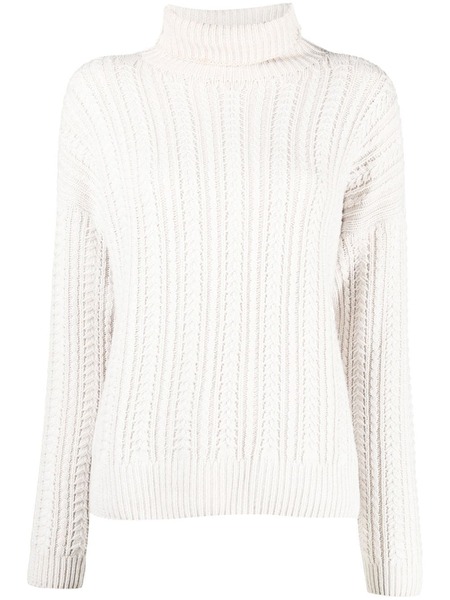  Eleventy Ribbed-knit Roll-neck Jumper - White 