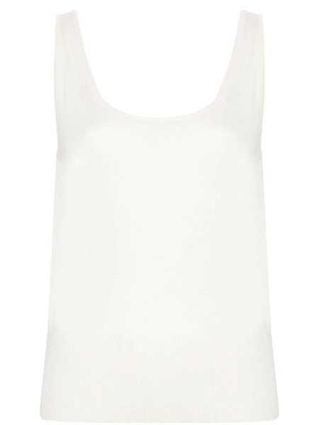 Eleventy Ribbed-knit Tank Top - White 