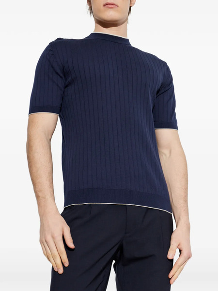  Eleventy Ribbed Short-sleeve T-shirt - Blue 