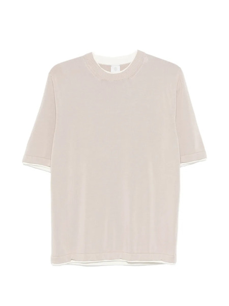  Eleventy Round Neck Trim Sweater - Neutrals 