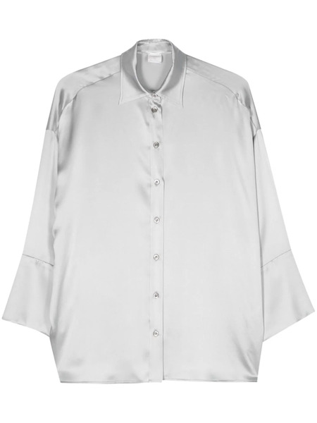  Eleventy Satin Silk Shirt - Blue 