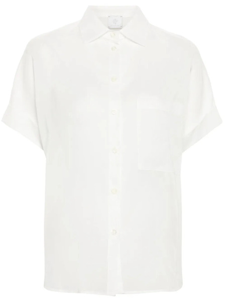  Eleventy Semi-sheer Cotton Shirt - White 