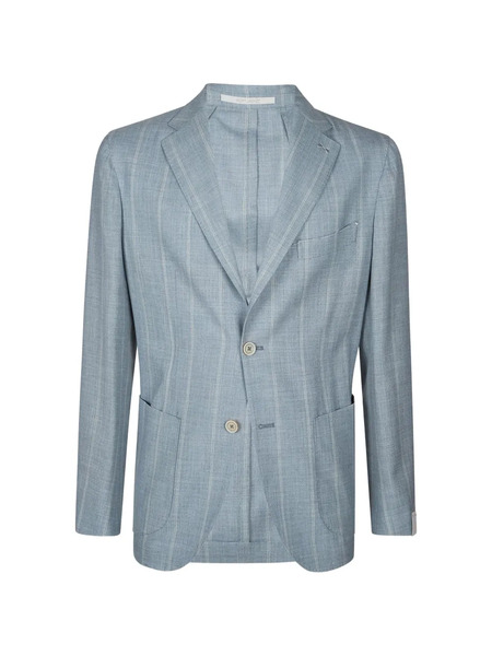  Eleventy Single-breasted Pinstripe Blazer - Blue 