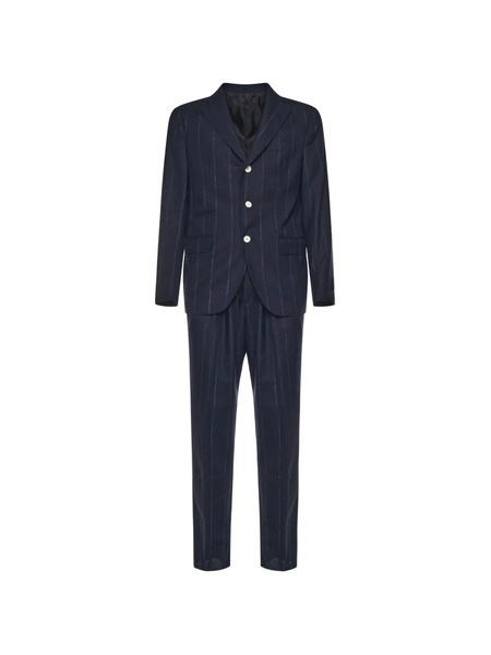  Eleventy Single-breasted Pinstripe Suits - Blue 
