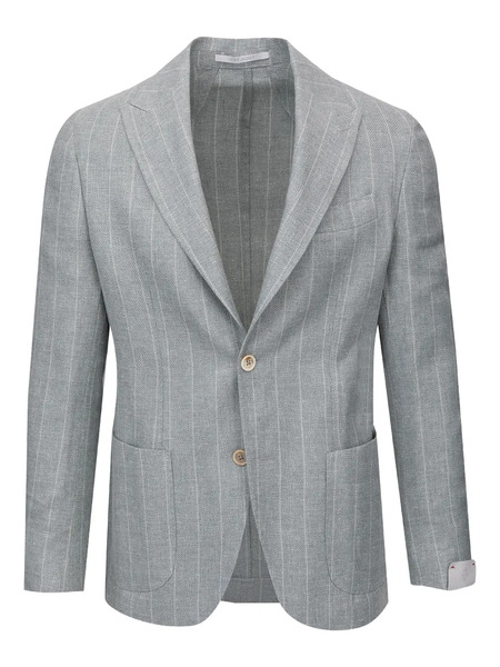  Eleventy Single-breasted Striped Blazer - Grey 