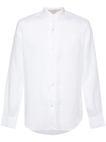  Eleventy Slub-texture Linen Shirt - White 