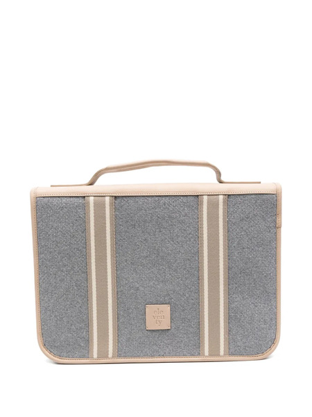  Eleventy Stripe-detail Laptop Bag - Grey 