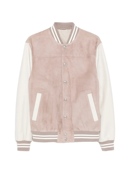  Eleventy Striped Bomber Jacket - Neutrals 
