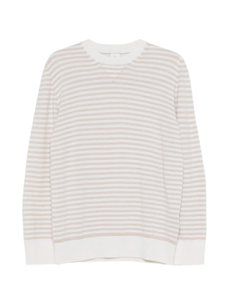  Eleventy Striped Crewneck Jumper - Neutrals 