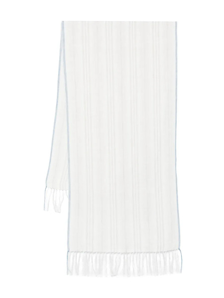  Eleventy Striped Scarf - White 