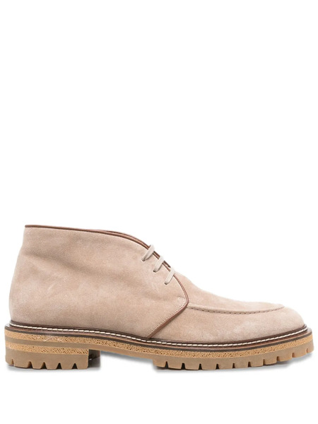  Eleventy Suede Leather Lace-up Boots - Brown 