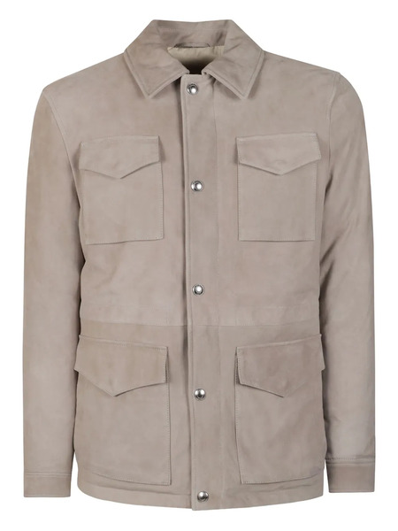  Eleventy Suede Shirt Jacket - Neutrals 