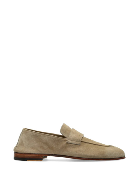  Eleventy Suede Strap Loafers - Neutrals 