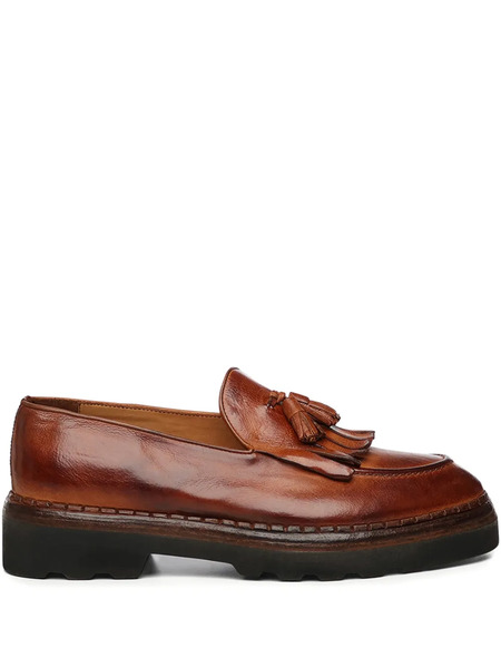  Eleventy Tassel Leather Loafers - Brown 