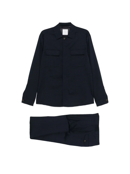  Eleventy Textured Suit - Blue 