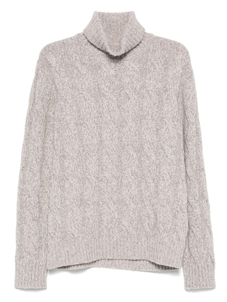  Eleventy Turtleneck Cable-knit Sweater - Purple 