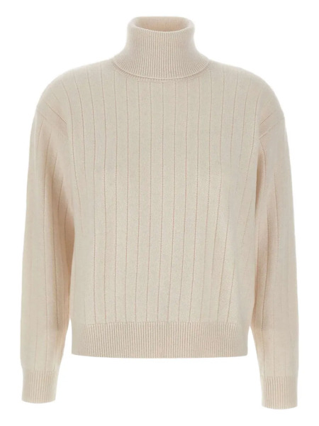  Eleventy Turtleneck Ribbed Sweater - White 
