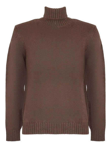  Eleventy Turtleneck Ribbed-trim Sweater - Brown 