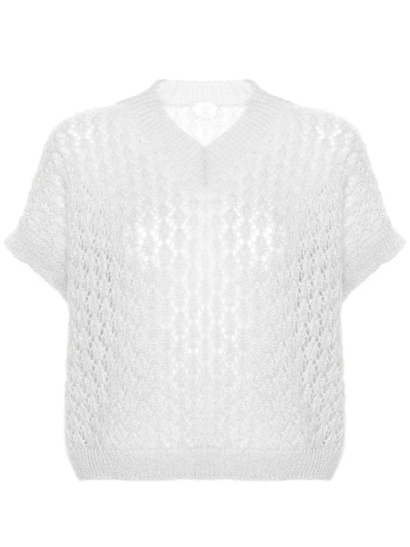  Eleventy V-neck Knitted Top - Grey 