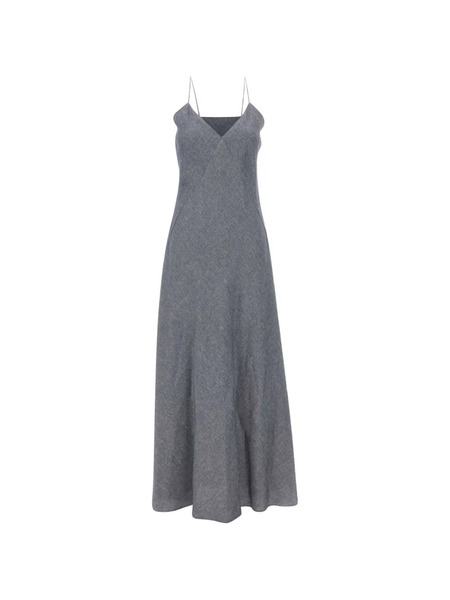  Eleventy V-neck Strap Maxi Dress - Grey 