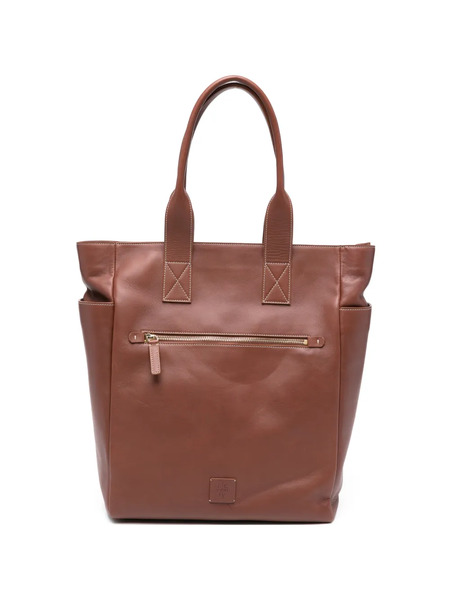  Eleventy Zip-fastening Leather Tote Bag - Brown 
