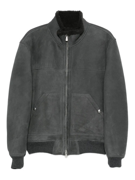  Eleventy Zip-front Shearling Jacket - Grey 